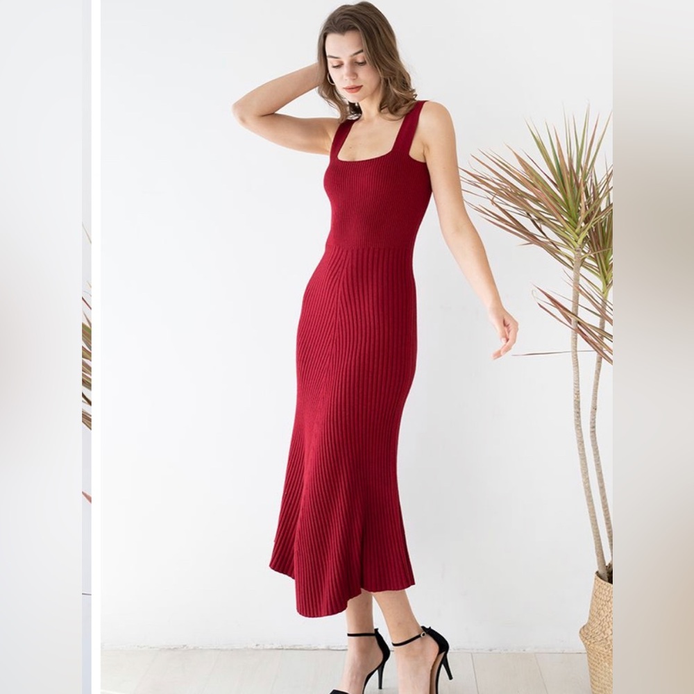 ChicWish NEW S-M soft knit dress RED, Christmas dress, holiday dress